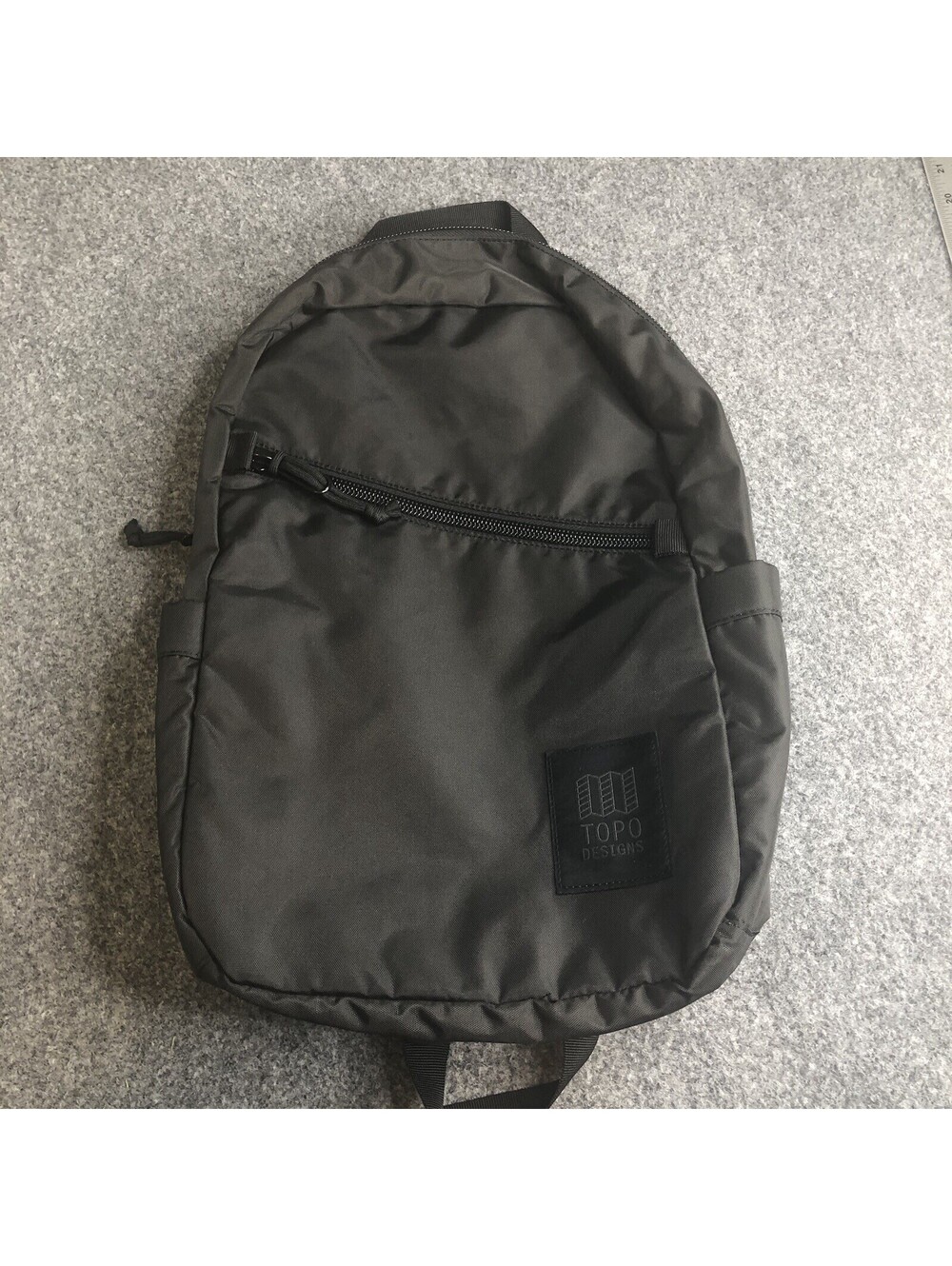 Topo Designs Small Daypack Backpack Black Nylon 18x10x4 Discreet Travel Commuter